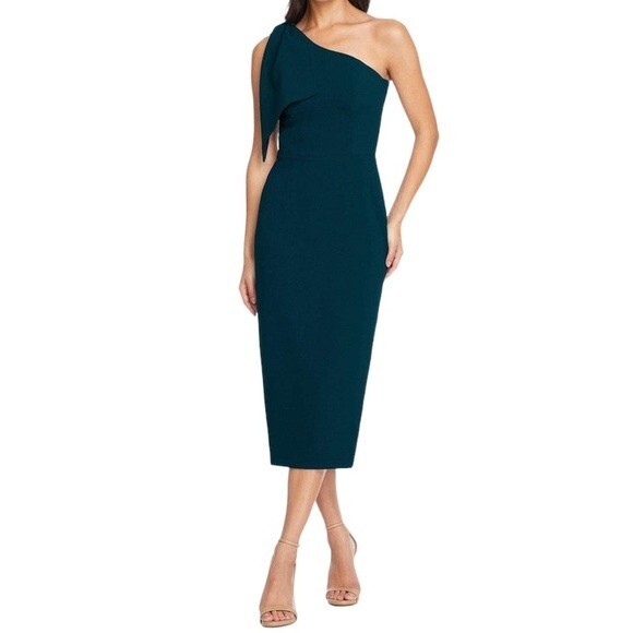NWT Dress The Population One Shoulder Formal Tiffany Dress Pine Green Size XXL - Picture 1 of 16